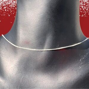 Elegant Sterling Silver 925 Box Chain Necklace 18” 1.88g Dainty